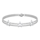 Certified Diamond Star Double Chain Bracelet Diamond - ( HI-SI ) - Color and Clarity - Rosec Jewels