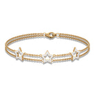 Certified Diamond Star Double Chain Bracelet Diamond - ( HI-SI ) - Color and Clarity - Rosec Jewels