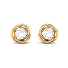 3/4 CT Zircon Solitaire Stud Earrings with Swirl Details Zircon - ( AAAA ) - Quality - Rosec Jewels