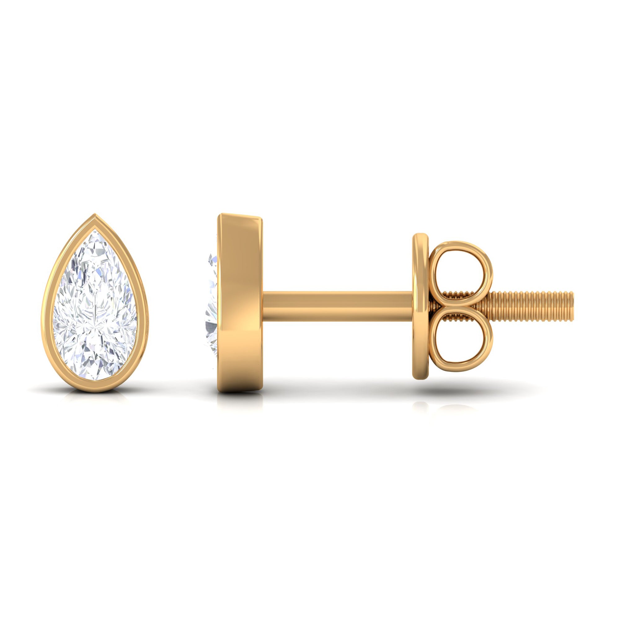 Solitaire 1/4 CT Pear Cut Diamond Stud Earrings Diamond - ( HI-SI ) - Color and Clarity - Rosec Jewels