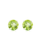 August Birthstone 1/2 CT Round Cut Peridot Solitaire Stud Earrings for Women Peridot - ( AAA ) - Quality - Rosec Jewels