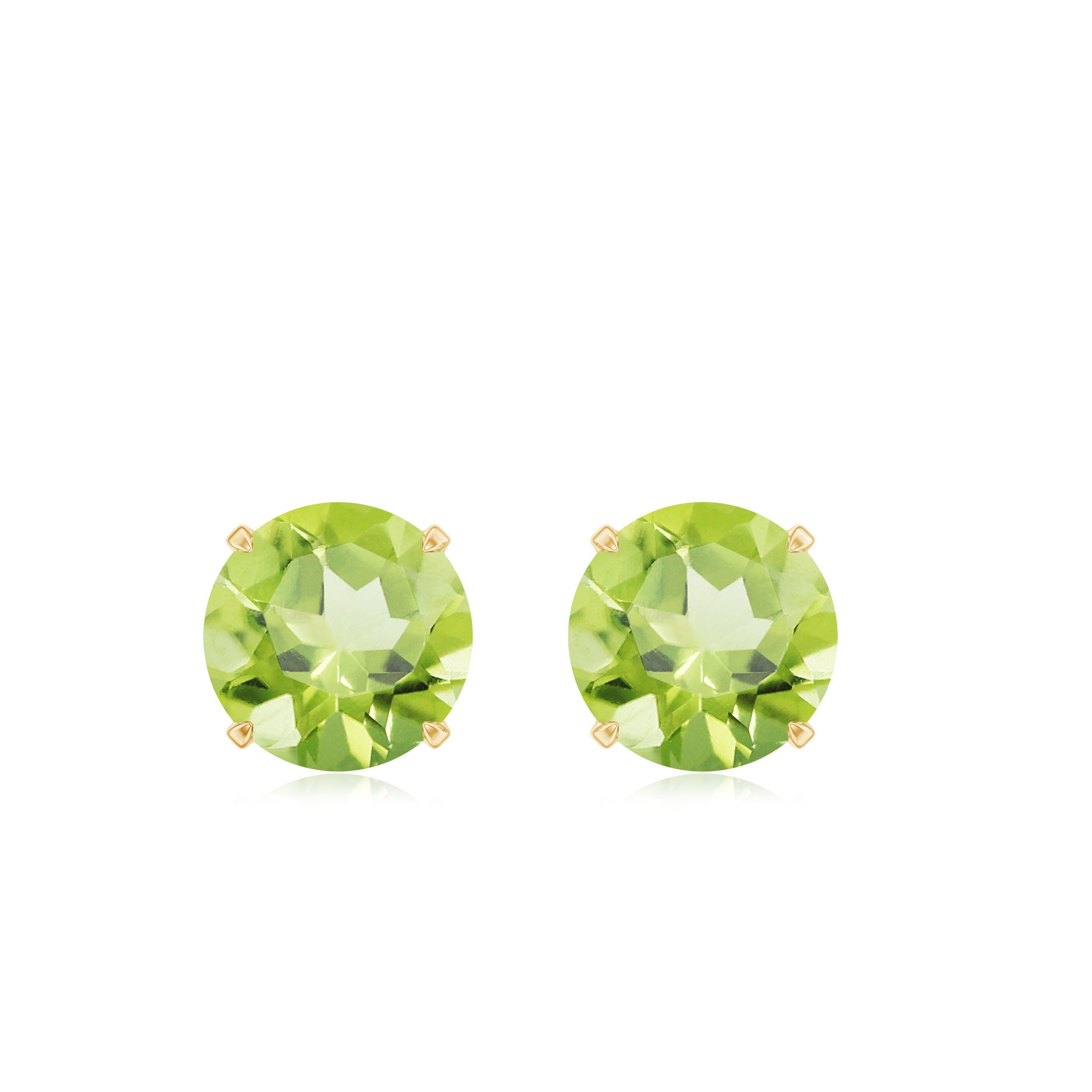 August Birthstone 1/2 CT Round Cut Peridot Solitaire Stud Earrings for Women Peridot - ( AAA ) - Quality - Rosec Jewels