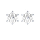 Round Diamond Snowflake Stud Earrings Diamond - ( HI-SI ) - Color and Clarity - Rosec Jewels