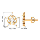 1/2 CT Moissanite Gold Snowflake Stud Earrings Moissanite - ( D-VS1 ) - Color and Clarity - Rosec Jewels