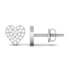 0.25 CT Natural Diamond Heart Stud Earrings in Gold Diamond - ( HI-SI ) - Color and Clarity - Rosec Jewels