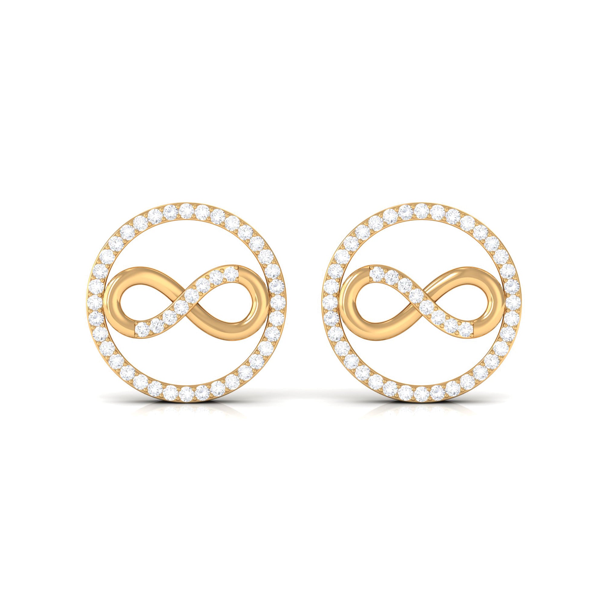 1/4 CT Open Circle and Infinity Diamond Stud Earrings Diamond - ( HI-SI ) - Color and Clarity - Rosec Jewels