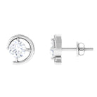 1/2 CT Certified Zircon Solitaire Stud Earrings in Prong Setting Zircon - ( AAAA ) - Quality - Rosec Jewels