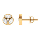 0.75 CT Natural Diamond Minimal Stud Earrings in Gold Diamond - ( HI-SI ) - Color and Clarity - Rosec Jewels