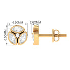 0.75 CT Natural Diamond Minimal Stud Earrings in Gold Diamond - ( HI-SI ) - Color and Clarity - Rosec Jewels