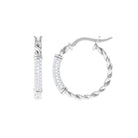 1.25 CT Twisted Rope Hoop Earrings with Diamond Diamond - ( HI-SI ) - Color and Clarity - Rosec Jewels