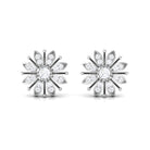 1/4 CT Contemporary Diamond Snowflake Stud Earrings Diamond - ( HI-SI ) - Color and Clarity - Rosec Jewels