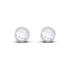 Bezel Set Diamond Solitaire Stud Earrings Diamond - ( HI-SI ) - Color and Clarity - Rosec Jewels