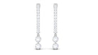 1/2 CT Minimal Diamond Gold Hoop Drop Earrings in Bezel Setting Diamond - ( HI-SI ) - Color and Clarity - Rosec Jewels