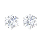 Elegant Cubic Zirconia Solitaire Stud Earrings in Gold Zircon - ( AAAA ) - Quality - Rosec Jewels