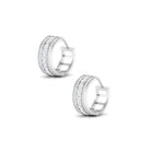 1.25 CT Round Cut Cubic Zirconia Small Hoop Earrings in Gold Zircon - ( AAAA ) - Quality - Rosec Jewels