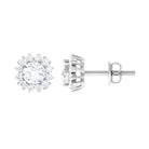 1.25 CT Zircon Minimal Halo Stud Earrings in Gold Zircon - ( AAAA ) - Quality - Rosec Jewels