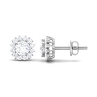 1.25 CT Zircon Minimal Halo Stud Earrings in Gold Zircon - ( AAAA ) - Quality - Rosec Jewels