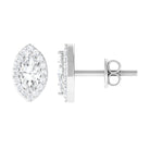 1 CT Marquise Cut Zircon Halo Stud Earrings Zircon - ( AAAA ) - Quality - Rosec Jewels