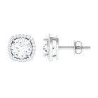 2.25 CT Classic Zircon Stud Earrings with Halo Zircon - ( AAAA ) - Quality - Rosec Jewels