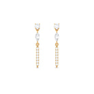 1 CT Marquise and Round Shape Zircon Dangle Earrings Zircon - ( AAAA ) - Quality - Rosec Jewels