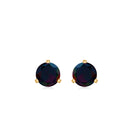 1/2 CT Simple Black Opal Solitaire Stud Earrings in Gold Black Opal - ( AAA ) - Quality - Rosec Jewels