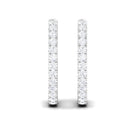 1/2 CT Round Diamond Simple Hinged Hoop Earrings Diamond - ( HI-SI ) - Color and Clarity - Rosec Jewels