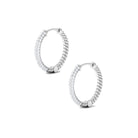 1/2 CT Pave Set Round Diamond Minimal Hinged Hoop Earrings Diamond - ( HI-SI ) - Color and Clarity - Rosec Jewels