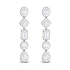 2 CT Moissanite Bridal Dangle Earrings in Gold Moissanite - ( D-VS1 ) - Color and Clarity - Rosec Jewels