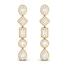 2 CT Moissanite Bridal Dangle Earrings in Gold Moissanite - ( D-VS1 ) - Color and Clarity - Rosec Jewels