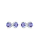 1.25 CT Simple Tanzanite Two Stone Infinity Stud Earrings Tanzanite - ( AAA ) - Quality - Rosec Jewels