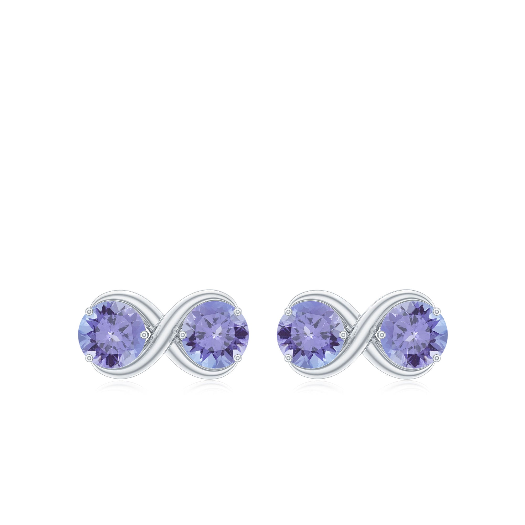 1.25 CT Simple Tanzanite Two Stone Infinity Stud Earrings Tanzanite - ( AAA ) - Quality - Rosec Jewels