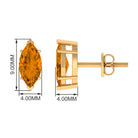 1 CT Marquise Cut Citrine Stud Earrings Citrine - ( AAA ) - Quality - Rosec Jewels