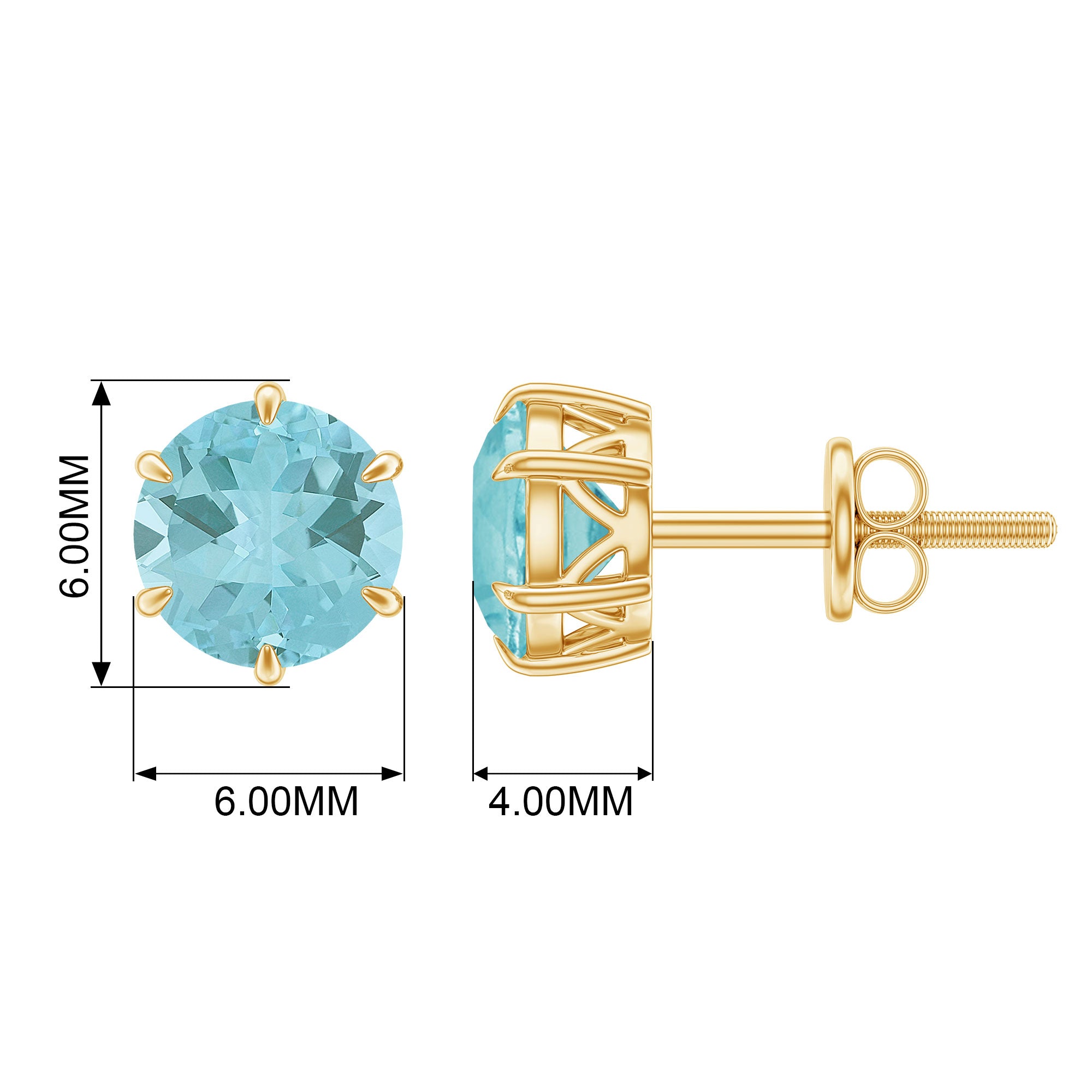 2.25 CT Sky Blue Topaz Solitaire Stud Earrings Sky Blue Topaz - ( AAA ) - Quality - Rosec Jewels