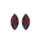 1.50 CT Marquise Shape Garnet Solitaire Stud Earrings in Basket Setting Garnet - ( AAA ) - Quality - Rosec Jewels