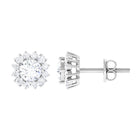 1.75 CT Round Moissanite Classic Halo Stud Earrings Moissanite - ( D-VS1 ) - Color and Clarity - Rosec Jewels