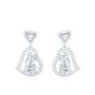 3/4 CT Accent Set Moissanite Heart Drop Earrings for Women Moissanite - ( D-VS1 ) - Color and Clarity - Rosec Jewels