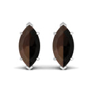 Marquise Cut Smoky Quartz Solitaire Stud Earrings Smoky Quartz - ( AAA ) - Quality - Rosec Jewels