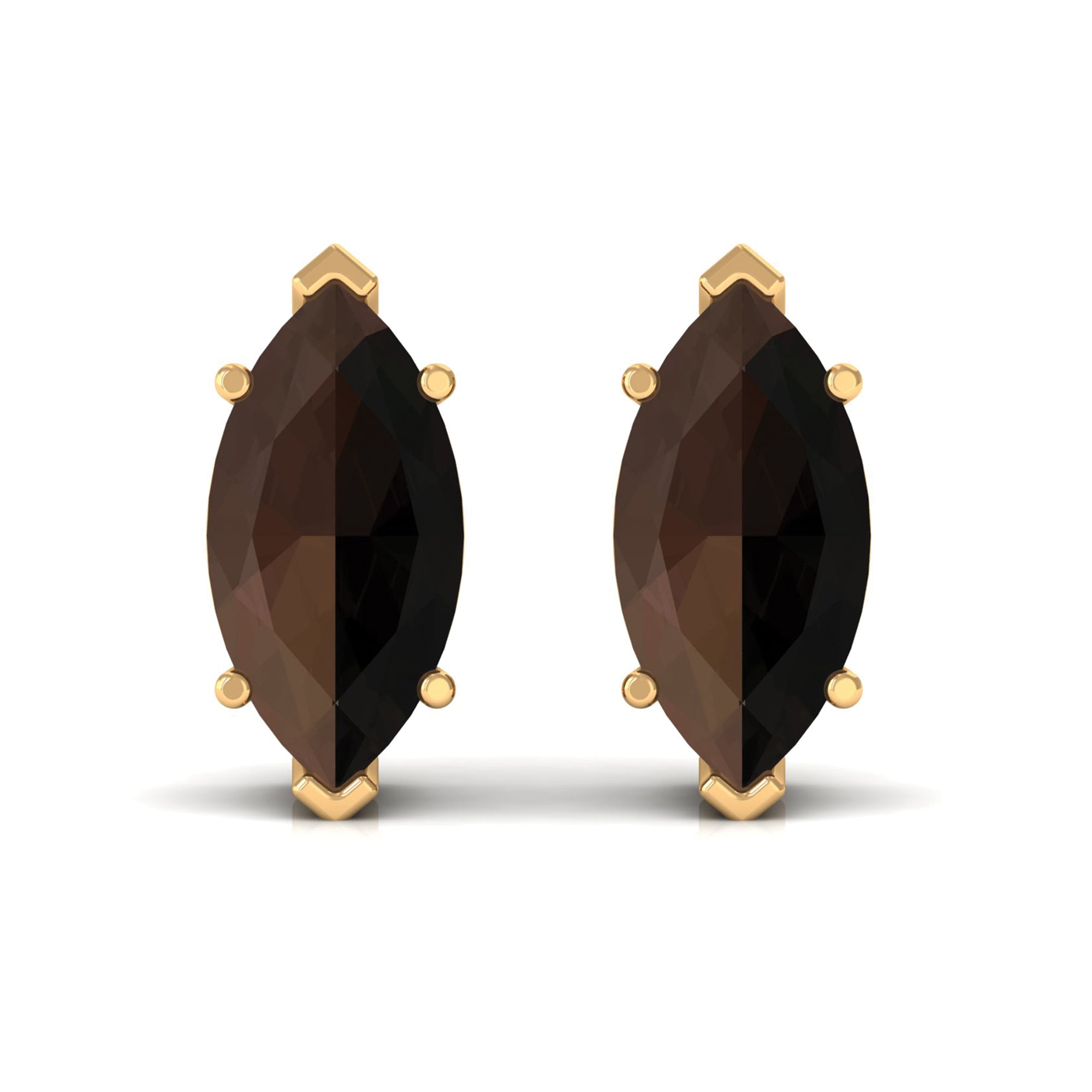 Marquise Cut Smoky Quartz Solitaire Stud Earrings Smoky Quartz - ( AAA ) - Quality - Rosec Jewels