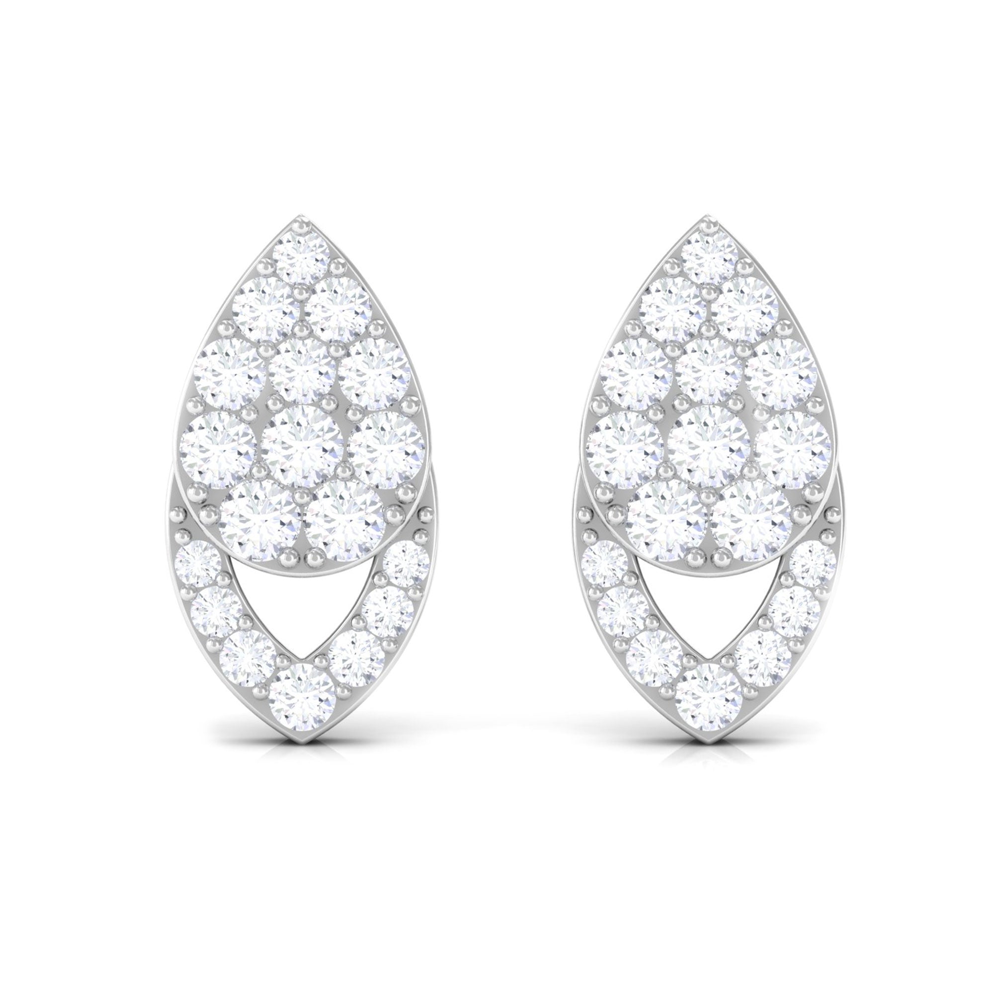 1/2 CT Round Cut Natural Diamond Classic Stud Earrings Diamond - ( HI-SI ) - Color and Clarity - Rosec Jewels