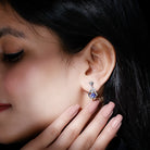 Heart Drop Earring with Tanzanite and Diamond Tanzanite - ( AAA ) - Quality - Rosec Jewels