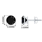 5 MM Round Black Onyx Solitaire Stud Earrings in Claw Setting Black Onyx - ( AAA ) - Quality - Rosec Jewels