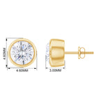 Bezel Set Round Shape Diamond Solitaire Stud Earrings Diamond - ( HI-SI ) - Color and Clarity - Rosec Jewels