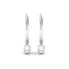 0.75 CT Gold and Diamond Three Stone Hoop Drop Earrings Diamond - ( HI-SI ) - Color and Clarity - Rosec Jewels