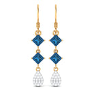 2.75 CT London Blue Topaz and Diamond Drop Dangle Earrings London Blue Topaz - ( AAA ) - Quality - Rosec Jewels