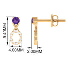 Real Amethyst and Diamond Infinity Drop Earrings Amethyst - ( AAA ) - Quality - Rosec Jewels