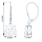 Cushion Cut Moissanite Solitaire Drop Earrings Moissanite - ( D-VS1 ) - Color and Clarity - Rosec Jewels