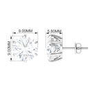 6 Claw Set Round Zircon Solitaire Stud Earrings Zircon - ( AAAA ) - Quality - Rosec Jewels