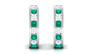 1.25 CT Minimal Emerald and Moissanite Hoop Earrings Emerald - ( AAA ) - Quality - Rosec Jewels