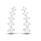 Graduated Style Diamond Climber Earrings Diamond - ( HI-SI ) - Color and Clarity - Rosec Jewels