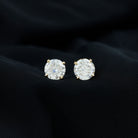 Round Moissanite Solitaire Stud earrings in 4 Prong Setting Moissanite - ( D-VS1 ) - Color and Clarity - Rosec Jewels